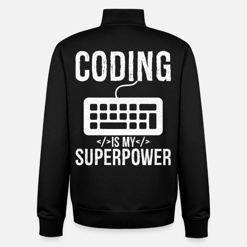 Le codage est mon superpouvoir - Sweat zippé unisexe en coton bio Stanley/Stella - noir