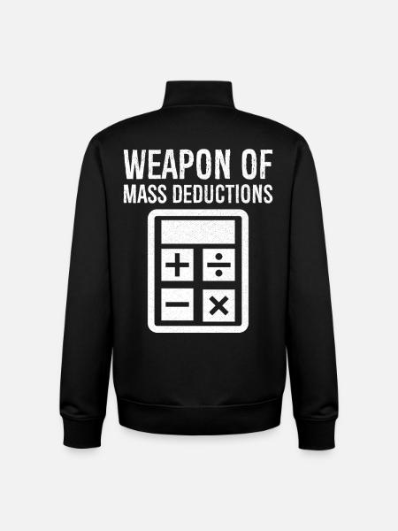 weapon of mass deductions - Unisex Organic Zip Sweatshirt by Stanley/Stella - black