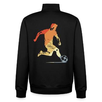 Fußballjunge Vintage Look - Unisex Organic Zip Sweatshirt von Stanley/Stella - Schwarz - Hinten - AI Model Male 185 light (185cm)