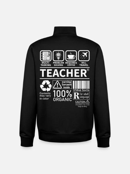 Teacher multi tasking problem solving requires - Unisex Organic Zip Sweatshirt von Stanley/Stella - Schwarz