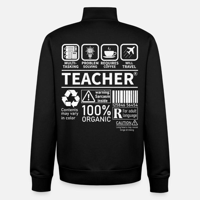 Teacher multi tasking problem solving requires - Unisex Organic Zip Sweatshirt von Stanley/Stella - Schwarz