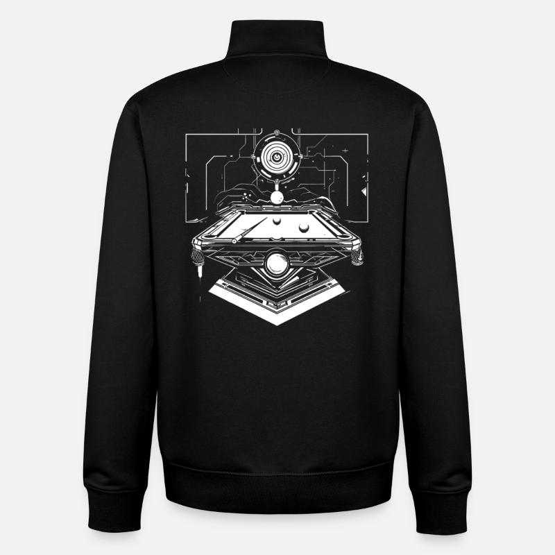 Billard Steampunk - Sweat zippé unisexe en coton bio Stanley/Stella - noir