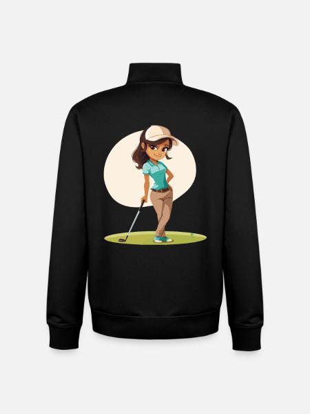 Bande dessinée golfeuse - Sweat zippé unisexe en coton bio Stanley/Stella - noir