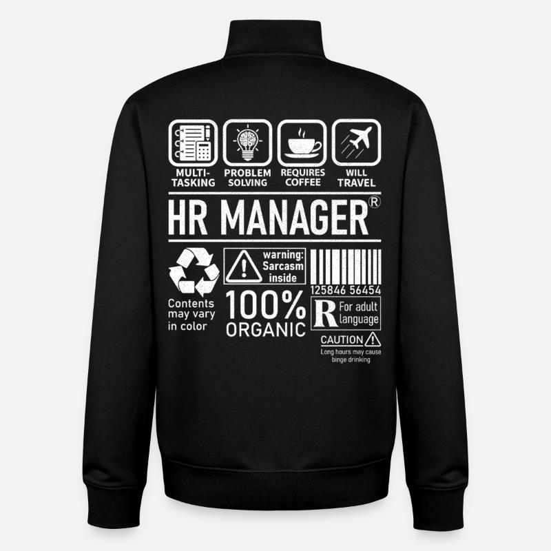 Hr Manager multi tasking problem solving - Unisex Organic Zip Sweatshirt von Stanley/Stella - Schwarz