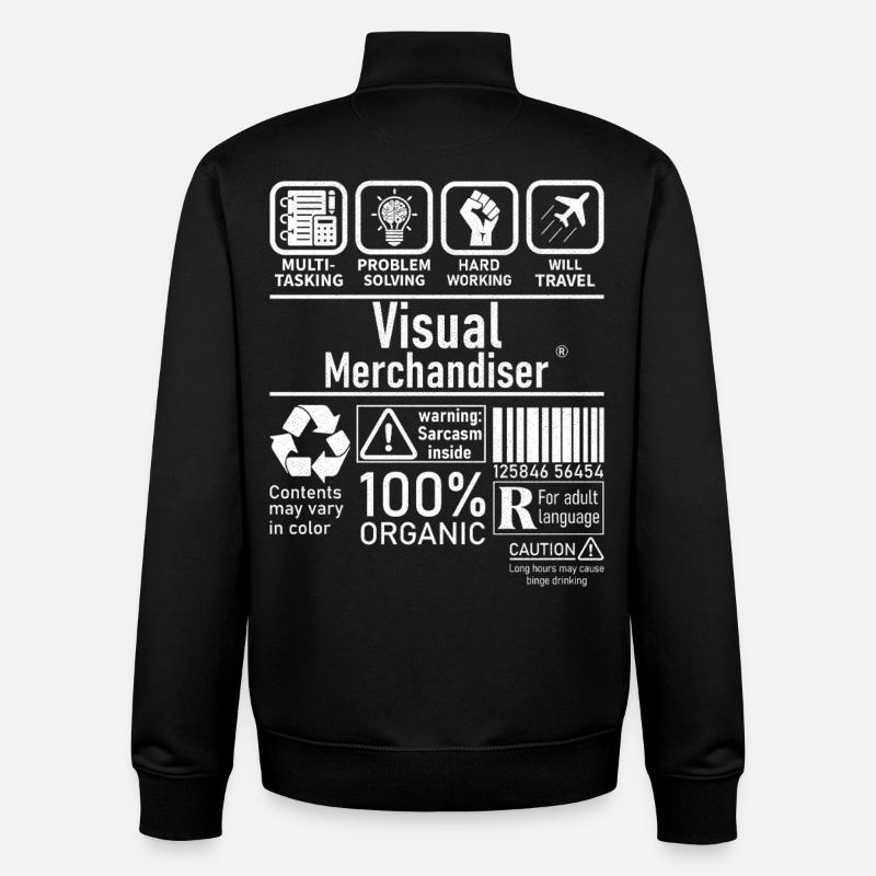 Visual Merchandiser résolution de problèmes multitâches - Sweat zippé unisexe en coton bio Stanley/Stella - noir