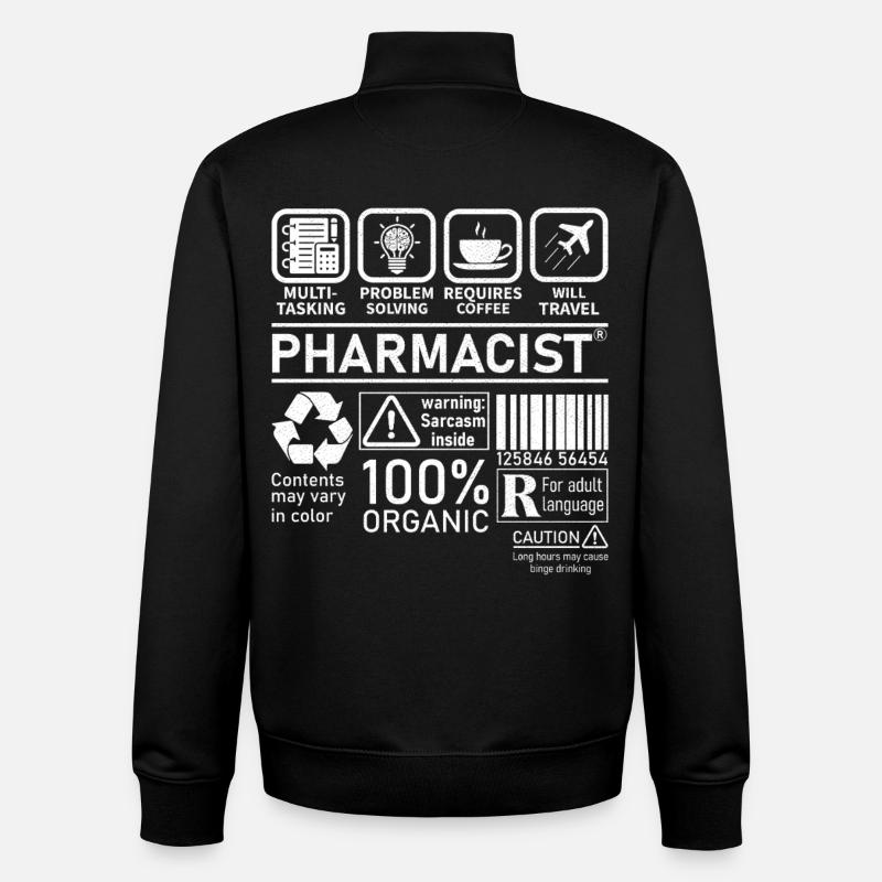 Pharmacist multi tasking problem solving - Unisex Organic Zip Sweatshirt von Stanley/Stella - Schwarz