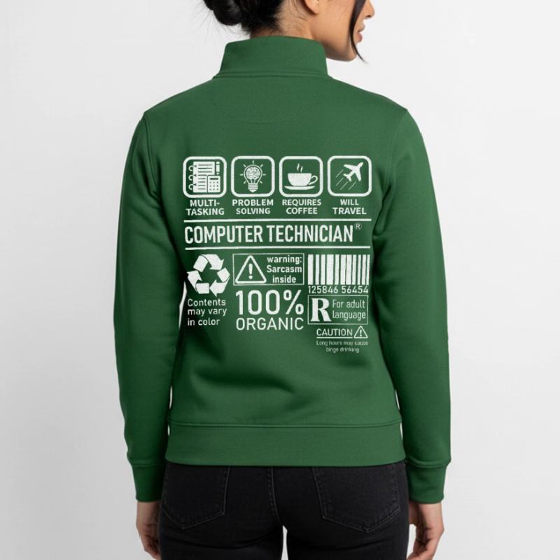 Technicien en informatique multitâche résolution de problèmes Sweat zippé unisexe en coton bio Stanley/Stella