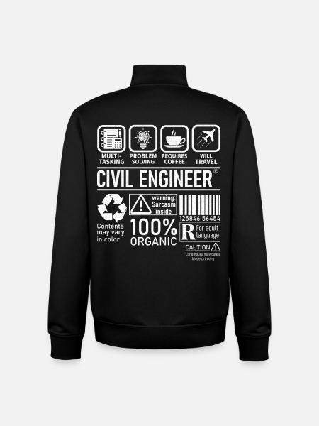 Civil Engineer multi tasking problem solving - Unisex Organic Zip Sweatshirt von Stanley/Stella - Schwarz