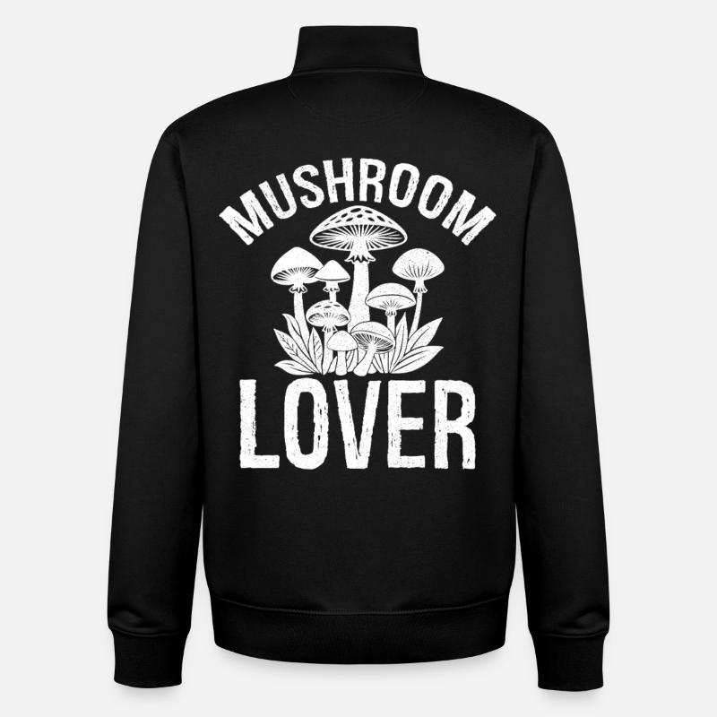 Amateur de champignons - Sweat zippé unisexe en coton bio Stanley/Stella - noir
