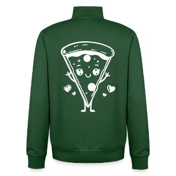 Pizza Comic Style - Unisex Organic Zip Sweatshirt by Stanley/Stella - bottle green - Back - AI Model Male 185 dark (185cm)