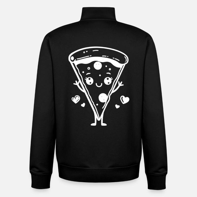 Pizza Comic Style - Unisex Organic Zip Sweatshirt by Stanley/Stella - black