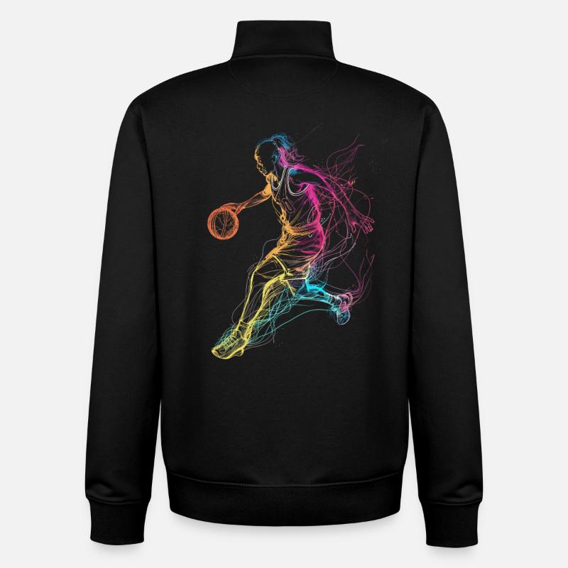 Basketteur - Sweat zippé unisexe en coton bio Stanley/Stella - noir