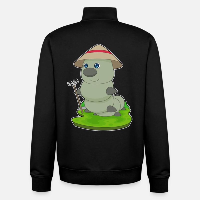 Caterpillar farmer rake - Unisex Organic Zip Sweatshirt by Stanley/Stella - black