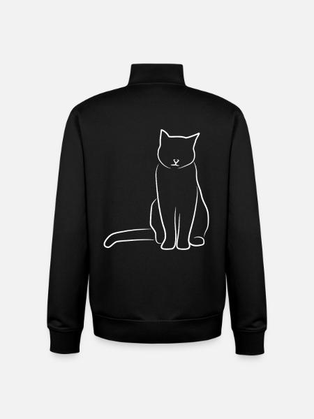 Cat Sketch - Unisex Organic Zip Sweatshirt by Stanley/Stella - black