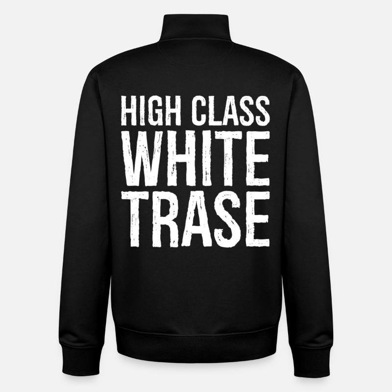 Trase blanche de grande classe - Sweat zippé unisexe en coton bio Stanley/Stella - noir