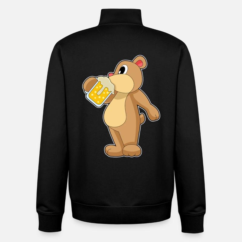 Bär Bier - Unisex Organic Zip Sweatshirt von Stanley/Stella - Schwarz