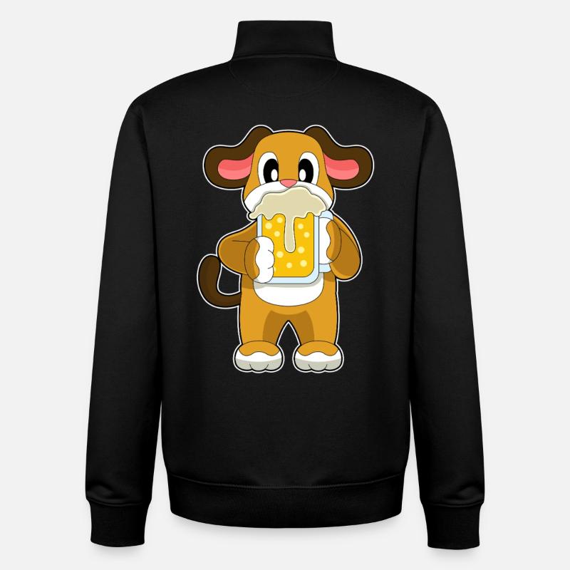 Dog Beer - Unisex Organic Zip Sweatshirt by Stanley/Stella - black