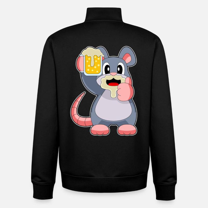 Maus Bier - Unisex Organic Zip Sweatshirt von Stanley/Stella - Schwarz