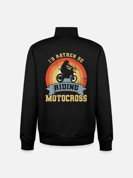 I'd Rather Be Riding Motocross - Unisex Organic Zip Sweatshirt by Stanley/Stella - black