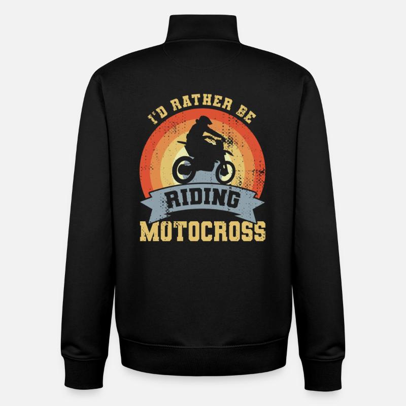 I'd Rather Be Riding Motocross - Unisex Organic Zip Sweatshirt von Stanley/Stella - Schwarz