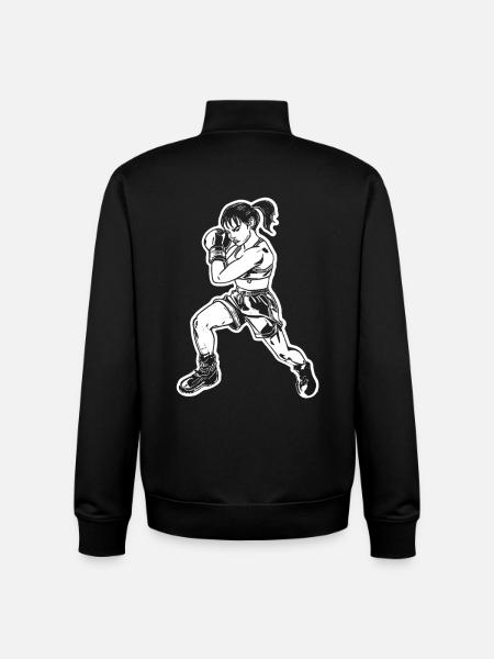 Boxer Sketch - Unisex Organic Zip Sweatshirt by Stanley/Stella - black