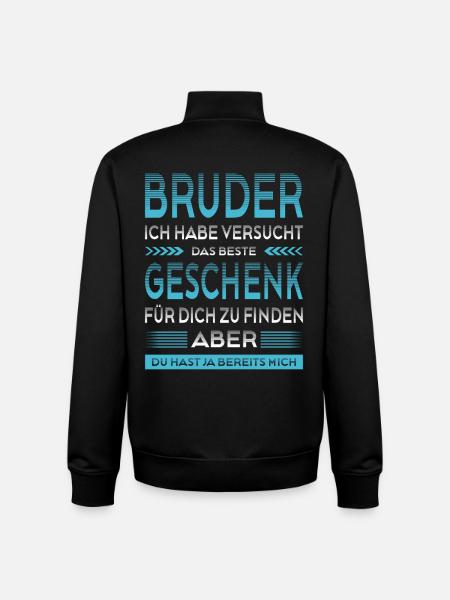 Bester Bruder Geschenk Lustiger Spruch Geschwister - Unisex Organic Zip Sweatshirt von Stanley/Stella - Schwarz