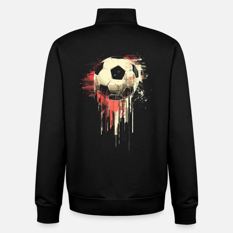 Fußball Illustration - Unisex Organic Zip Sweatshirt von Stanley/Stella - Schwarz