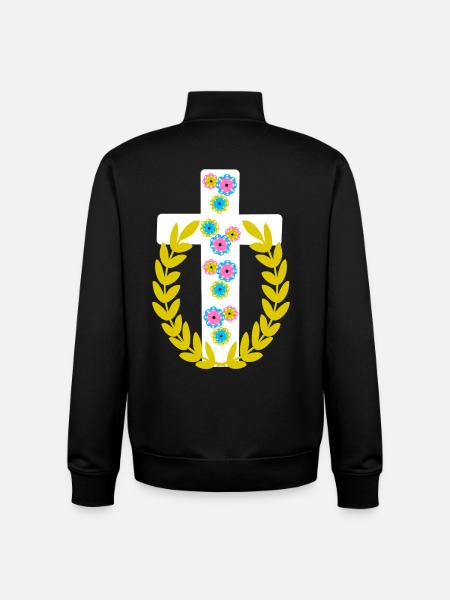 Croix Croix de Jésus - Sweat zippé unisexe en coton bio Stanley/Stella - noir