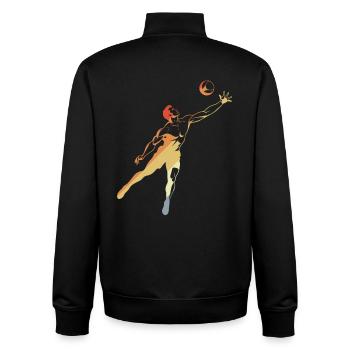 Vintage Volleyball Players - Unisex Organic Zip Sweatshirt by Stanley/Stella - black - Back - AI Model Male 185 light (185cm)