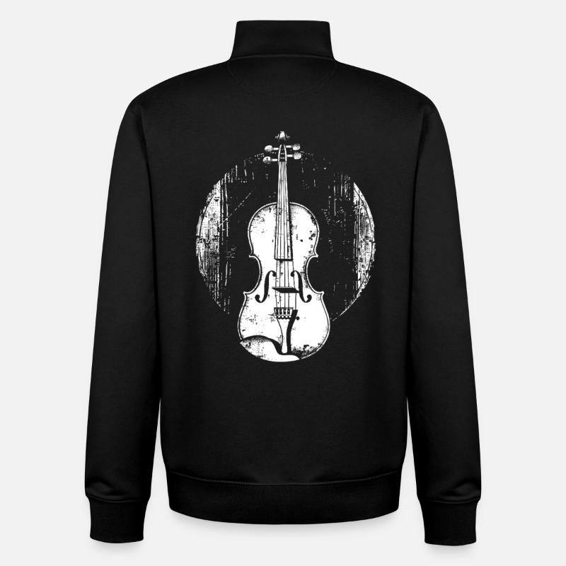 Violon - Sweat zippé unisexe en coton bio Stanley/Stella - noir