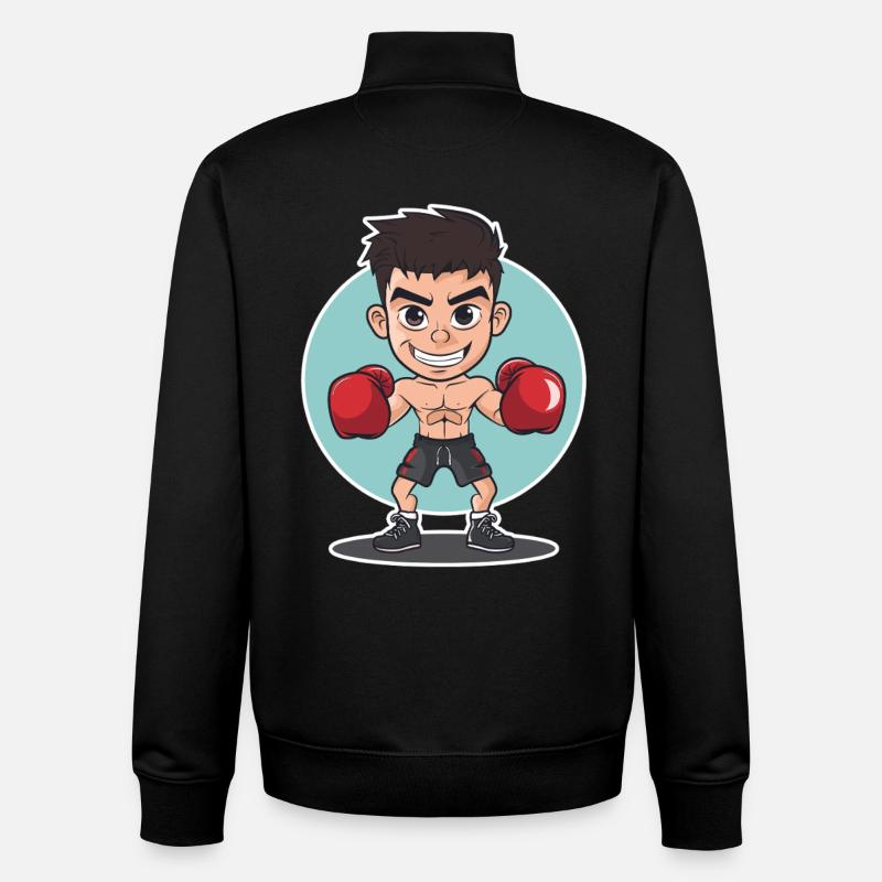Boxer Comic Look - Unisex Organic Zip Sweatshirt by Stanley/Stella - black