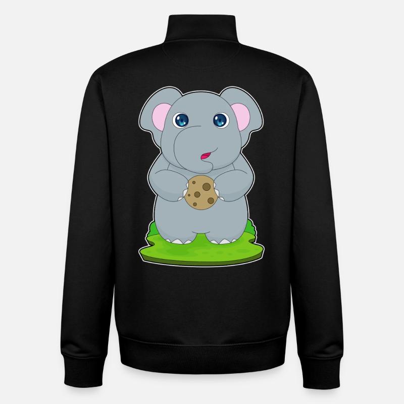 Elefant Cookie - Unisex Organic Zip Sweatshirt von Stanley/Stella - Schwarz