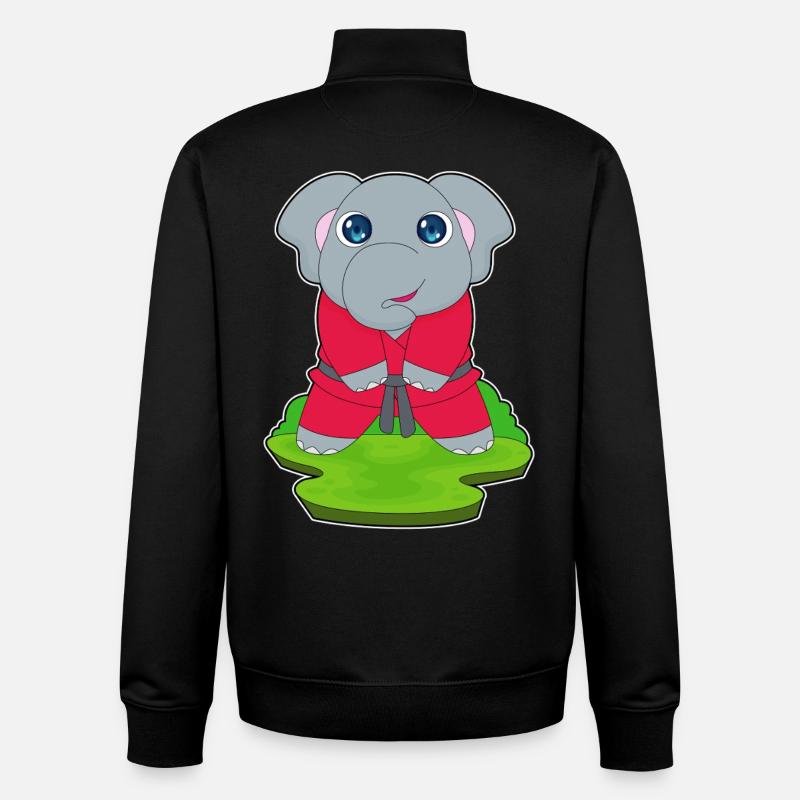 Elephant Martial Arts Karate - Unisex Organic Zip Sweatshirt by Stanley/Stella - black