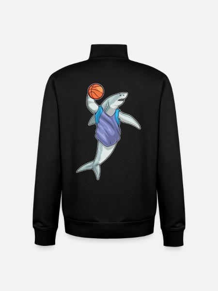 Requin Basketteur Basketteur - Sweat zippé unisexe en coton bio Stanley/Stella - noir