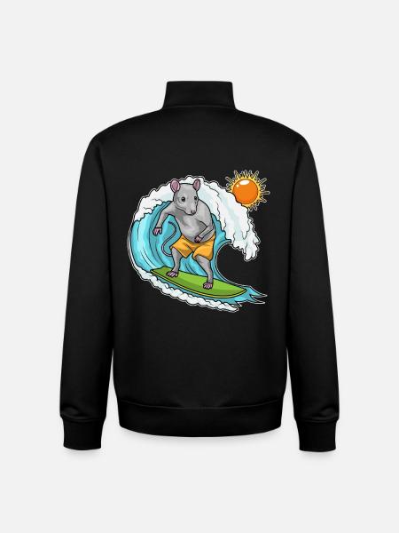 Surf Surf Summer - Sweat zippé unisexe en coton bio Stanley/Stella - noir