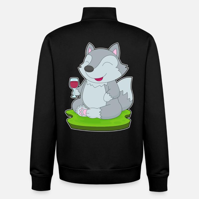 Wolf Rotwein - Unisex Organic Zip Sweatshirt von Stanley/Stella - Schwarz