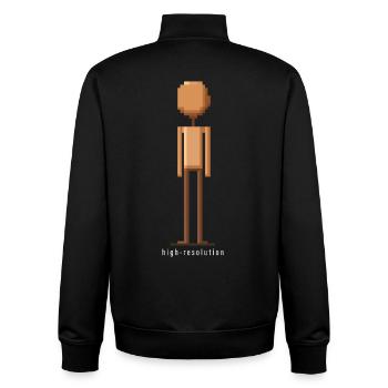 High Resolution Ironisches Pixelart Fun Design - Unisex Organic Zip Sweatshirt von Stanley/Stella - Schwarz - Hinten - AI Model Male 185 light (185cm)