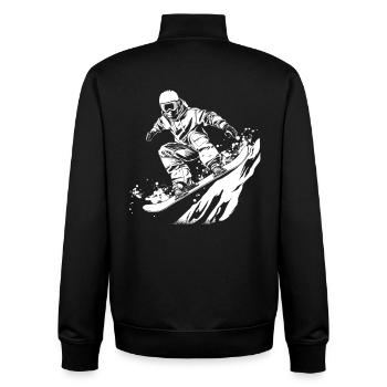 Snowboarder Zeichnung - Unisex Organic Zip Sweatshirt von Stanley/Stella - Schwarz - Hinten - AI Model Male 185 light (185cm)