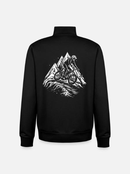 Dessin VTT - Sweat zippé unisexe en coton bio Stanley/Stella - noir
