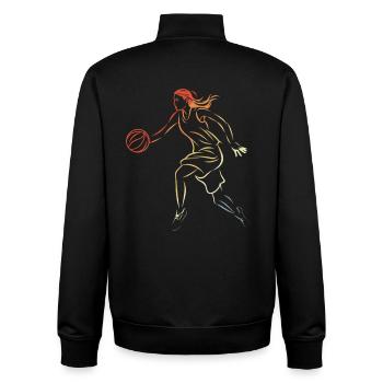 Basketteuse - Sweat zippé unisexe en coton bio Stanley/Stella - noir - Dos - AI Model Male 185 light (185cm)