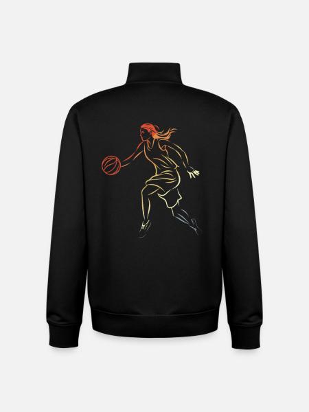 Basketteuse - Sweat zippé unisexe en coton bio Stanley/Stella - noir