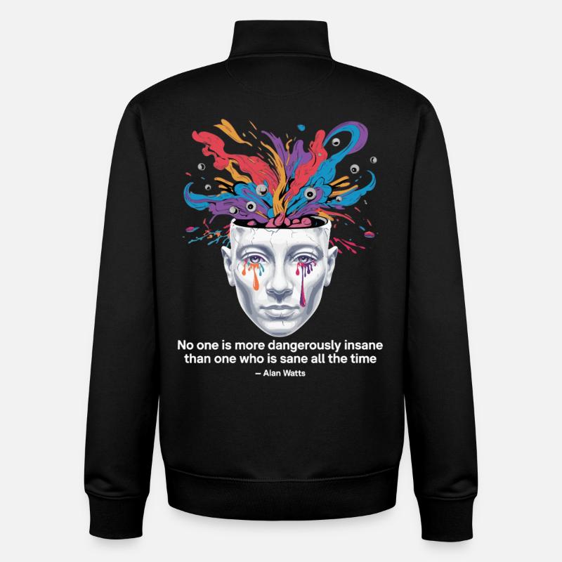 Mind Unleashed | Watts Psychedelic Insight - Sweat zippé unisexe en coton bio Stanley/Stella - noir