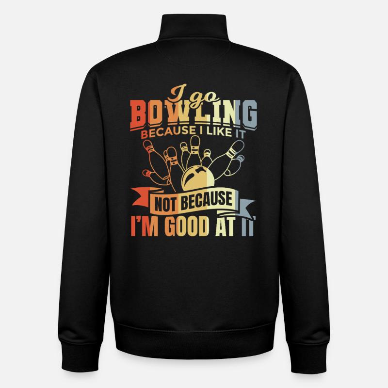 Bowling joke - Unisex Organic Zip Sweatshirt by Stanley/Stella - black