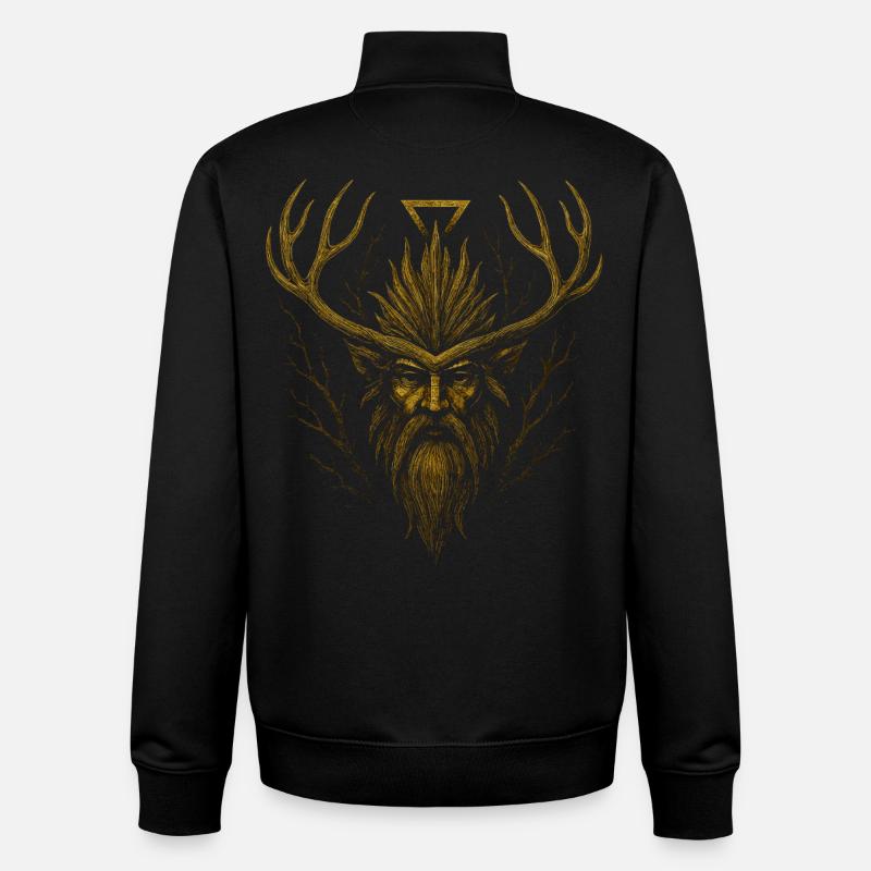 Leshy | Erdelement Waldwächter - Unisex Organic Zip Sweatshirt von Stanley/Stella - Schwarz