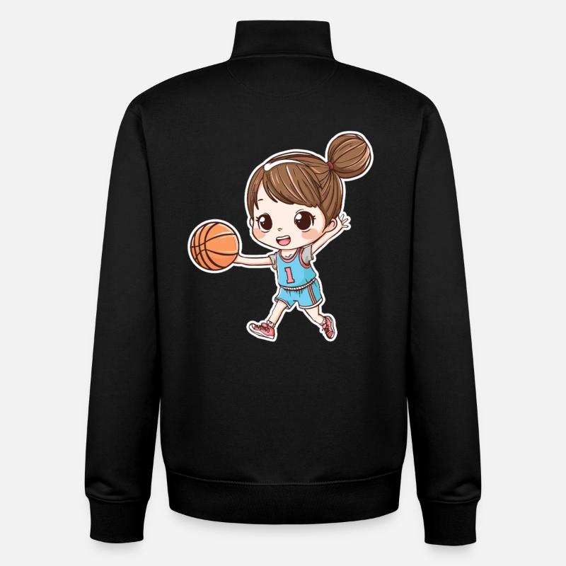 Basketballer Mädchen - Unisex Organic Zip Sweatshirt von Stanley/Stella - Schwarz