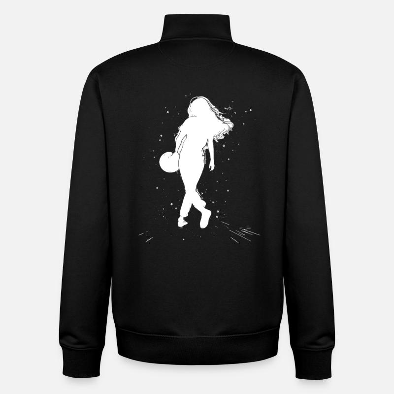 Filles bowler - Sweat zippé unisexe en coton bio Stanley/Stella - noir