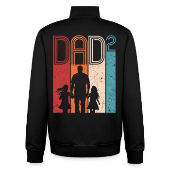 Dad Hoch 2 Vater Zwei Töchter Vatertag Geschenk - Unisex Organic Zip Sweatshirt von Stanley/Stella - Schwarz - Hinten - AI Model Male 185 light (185cm)