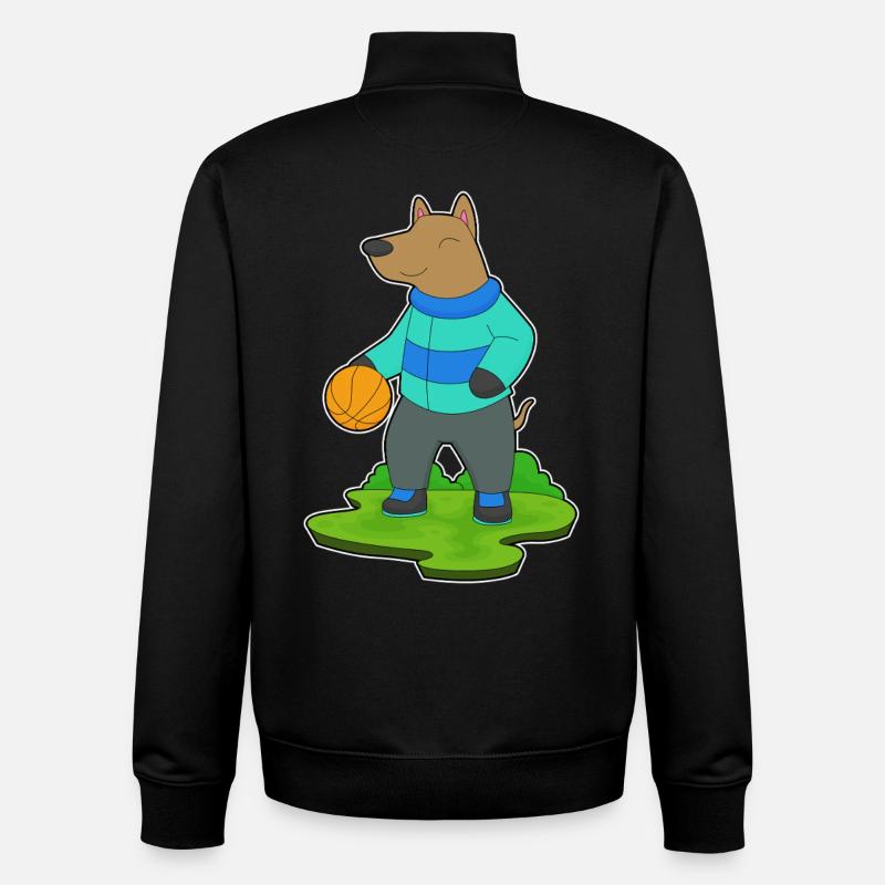 Chien Basketteur Basketteur - Sweat zippé unisexe en coton bio Stanley/Stella - noir