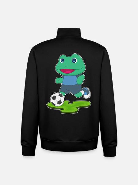 Frog Soccer Player Soccer - Unisex Organic Zip Sweatshirt by Stanley/Stella - black