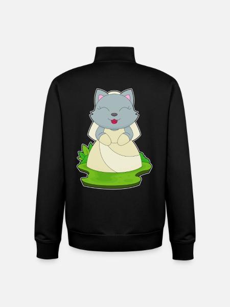 Cat Bridal Veil Wedding - Unisex Organic Zip Sweatshirt by Stanley/Stella - black